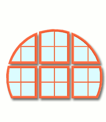 More than a half-circle window construction