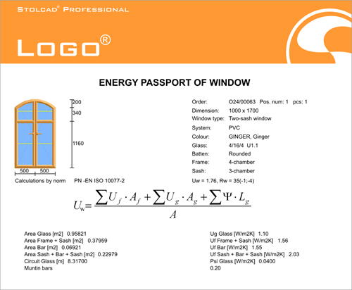 Energy Passport printout